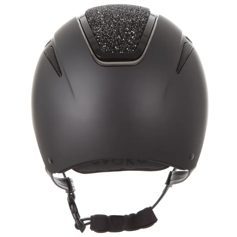 Evoke Callisto Classic Peak Riding Hat - Black/Black Crystal-3