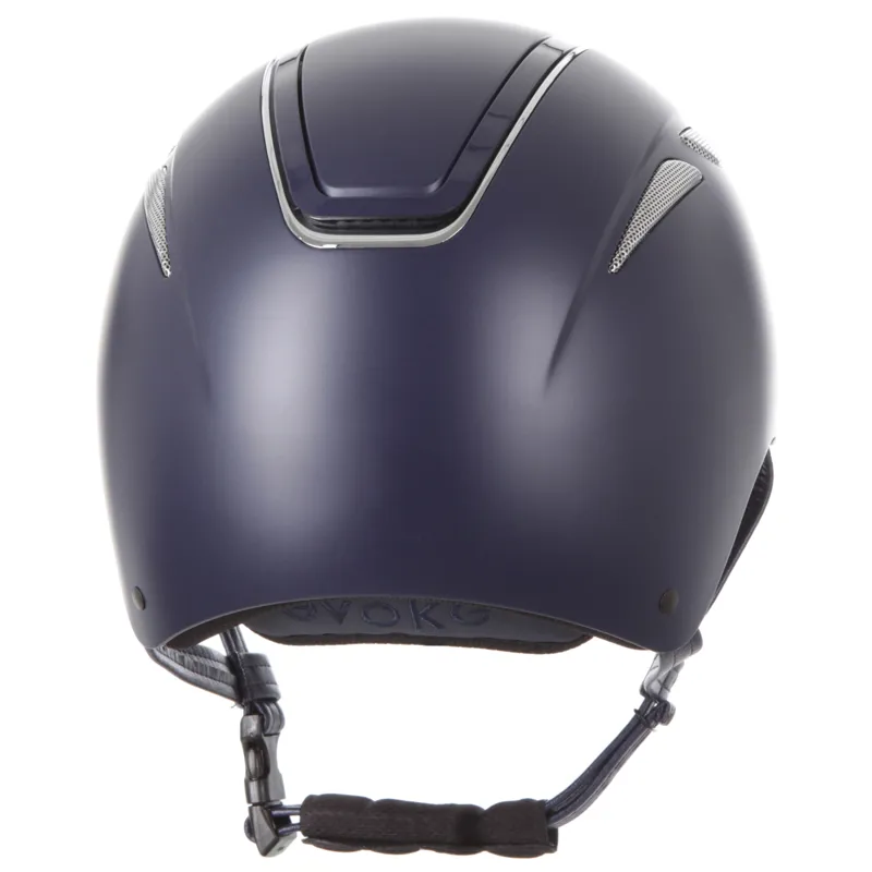 Evoke Callisto Classic Peak Riding Hat - Navy/Chrome-3