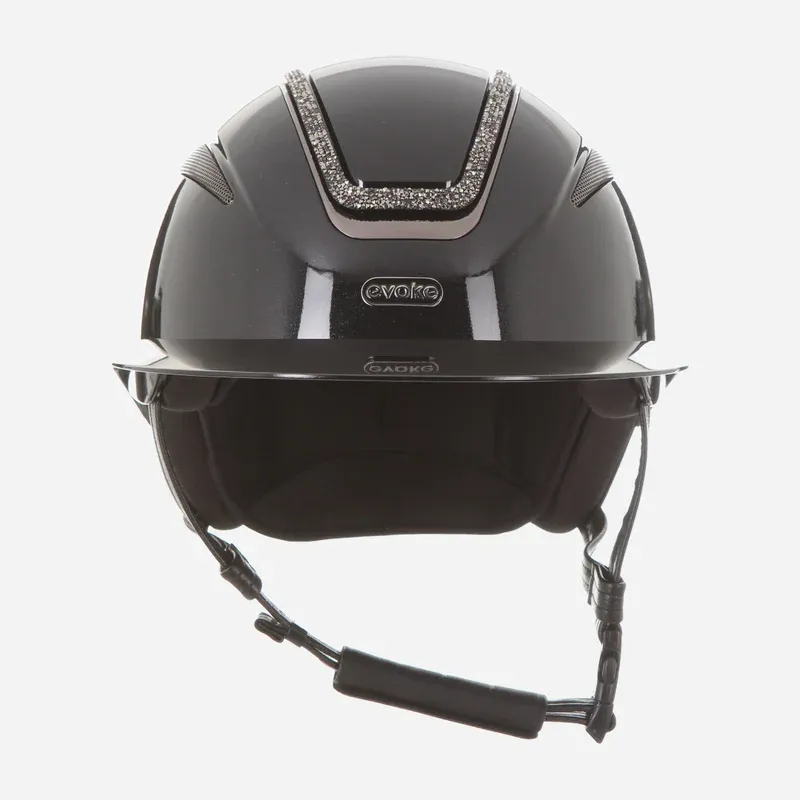 Evoke Callisto Wide Peak Black Metallic/Marcasite Crystal Frame