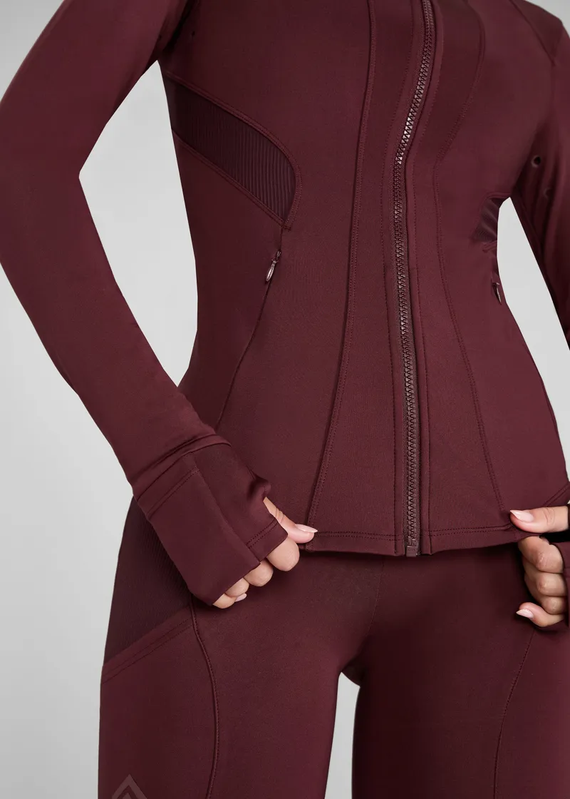 Aztec Diamond Core Fitted Jacket - Cherry-2