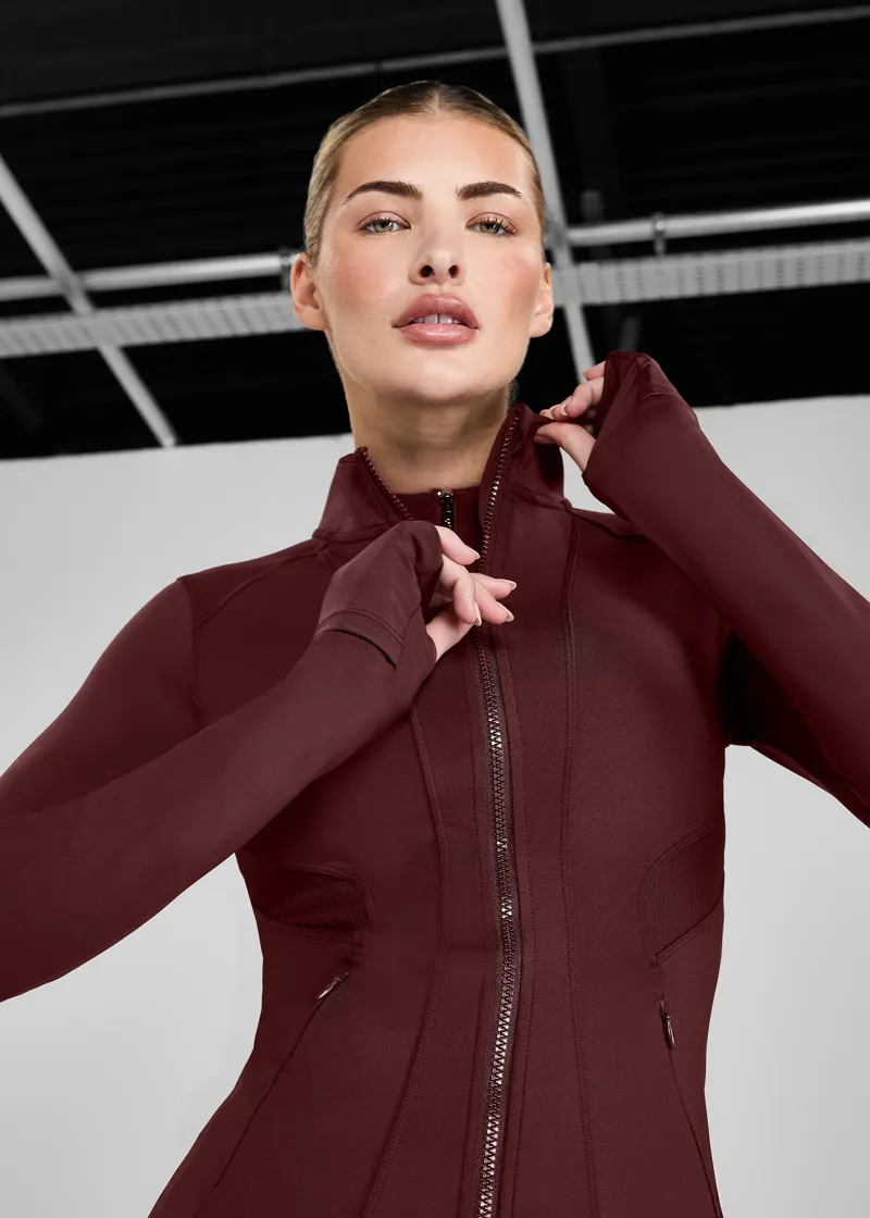 Aztec Diamond Core Fitted Jacket - Cherry