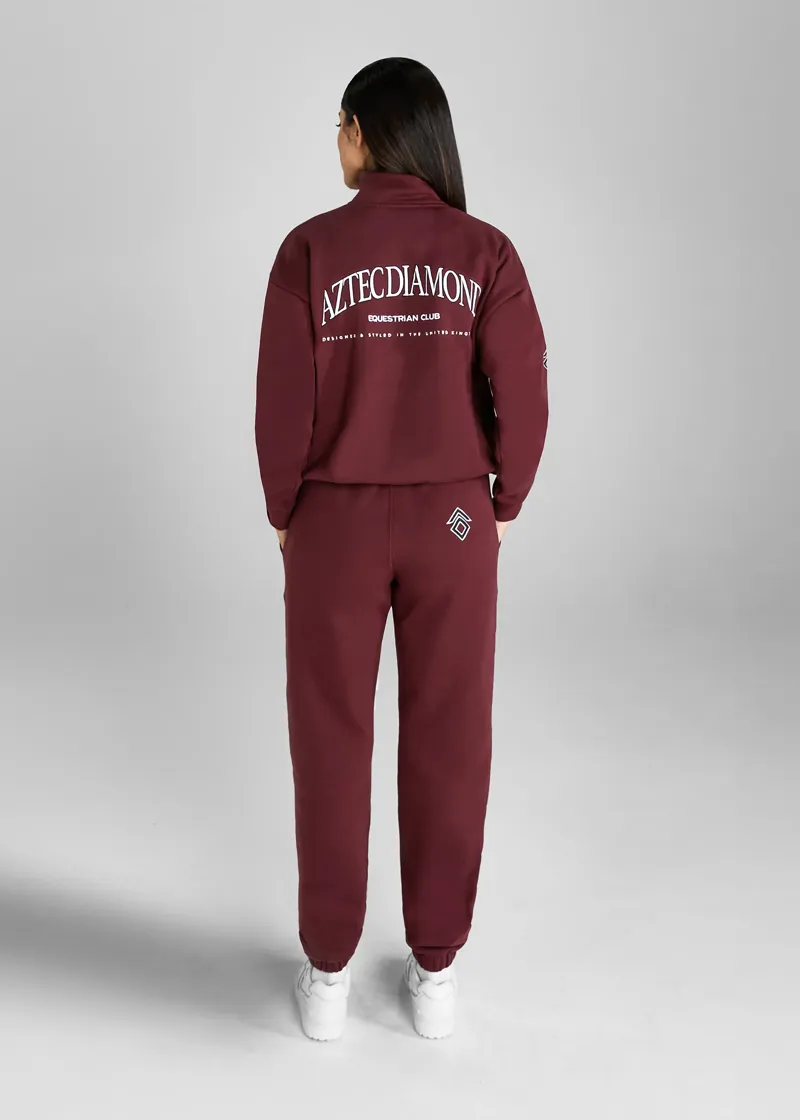 Aztec Diamond EQ Club Half Zip Sweater - Cherry-4