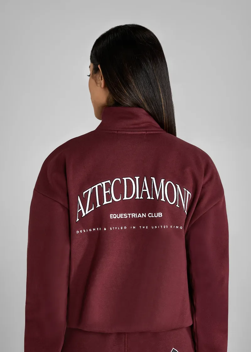 Aztec Diamond EQ Club Half Zip Sweater - Cherry-3