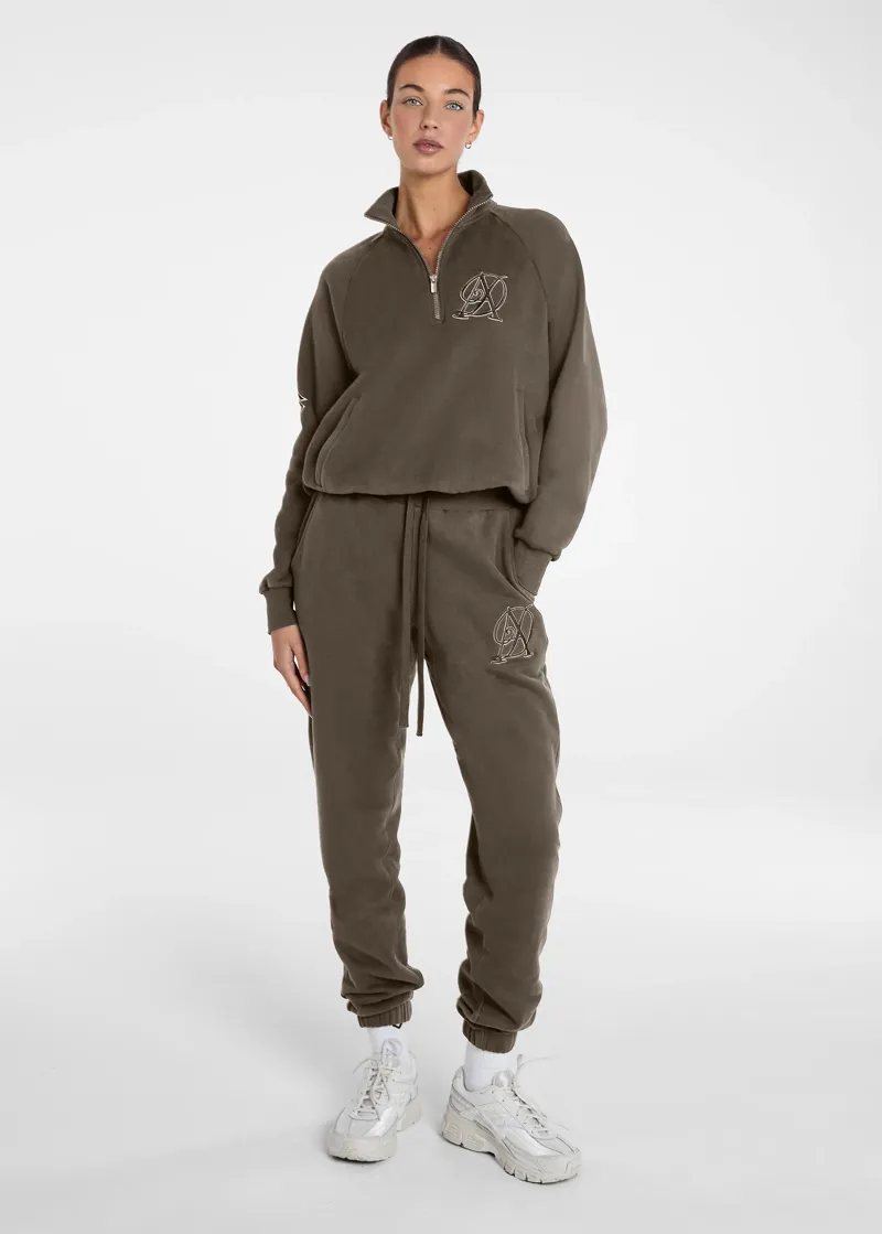 Aztec Diamond Sporting Goods Half Zip Sweater - Cocoa-1