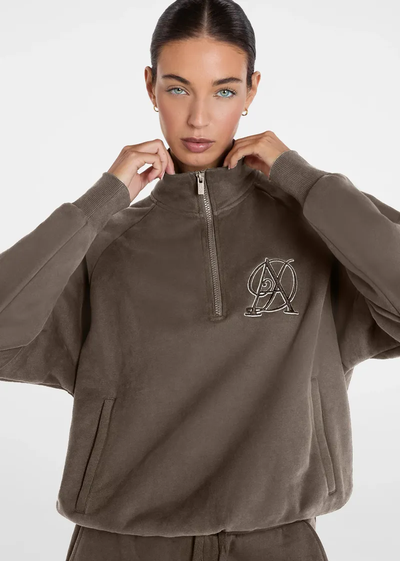Aztec Diamond Sporting Goods Half Zip Sweater - Cocoa-2