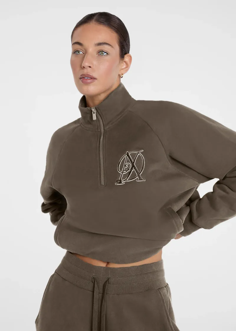 Aztec Diamond Sporting Goods Half Zip Sweater - Cocoa