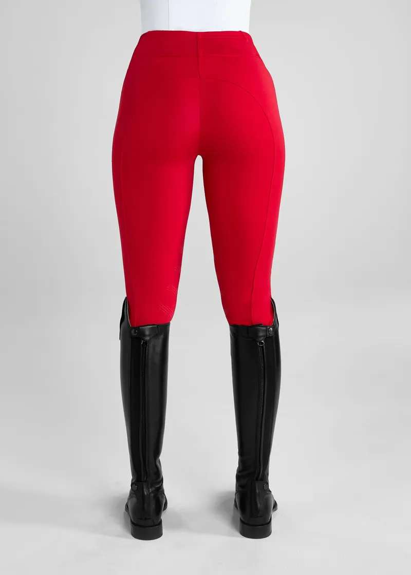 Aztec Diamond Core Leggings Knee Grip - Crimson-4