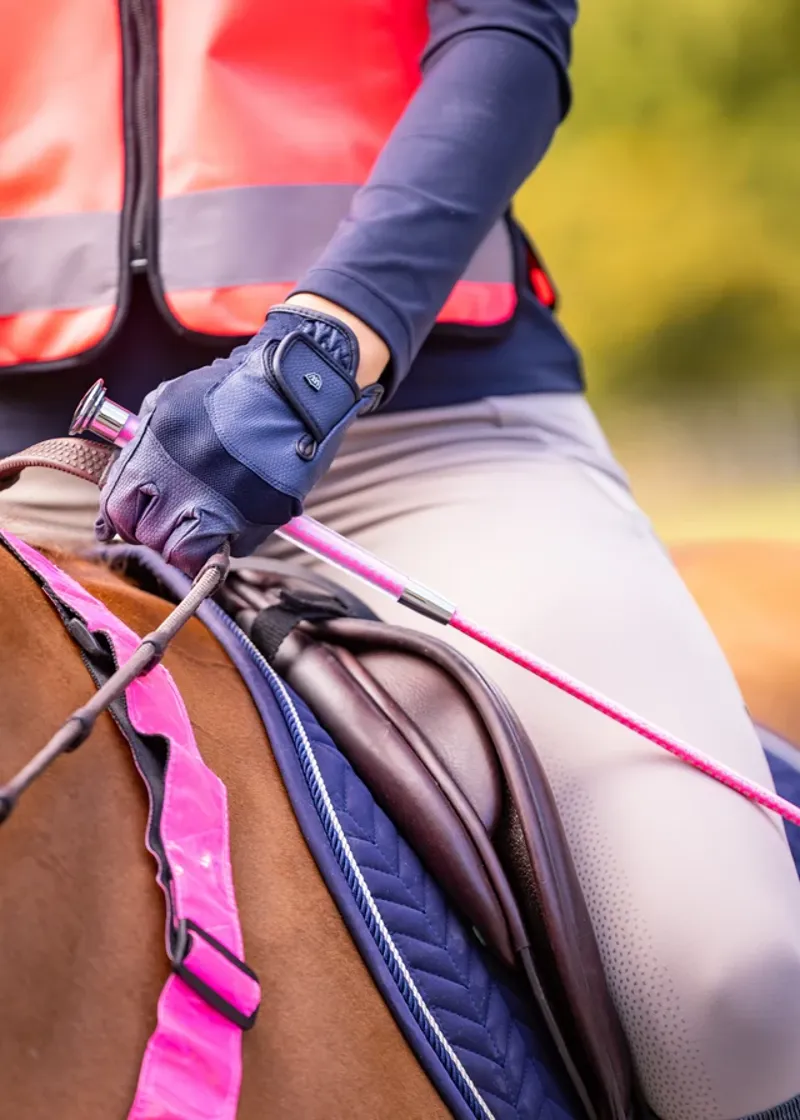 WoofWear Hi Vis Riding Whip 110cm - Pink-2