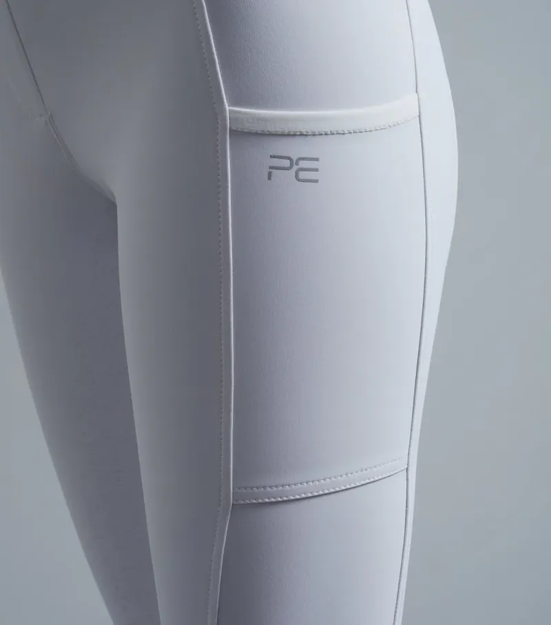 Premier Equine Ladies Electra Full Seat Gel Riding Tights - White-3