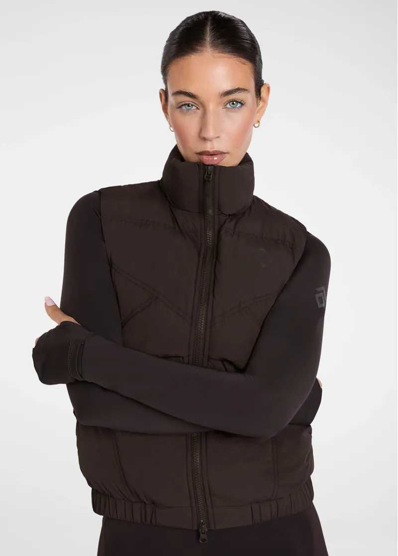 Aztec Diamond Core Mid-layer Gilet - Espresso-1