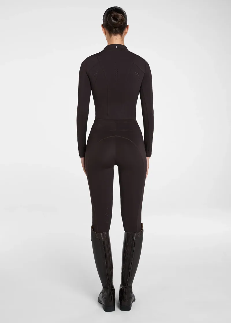 Aztec Diamond Core Leggings Knee Grip - Espresso-3