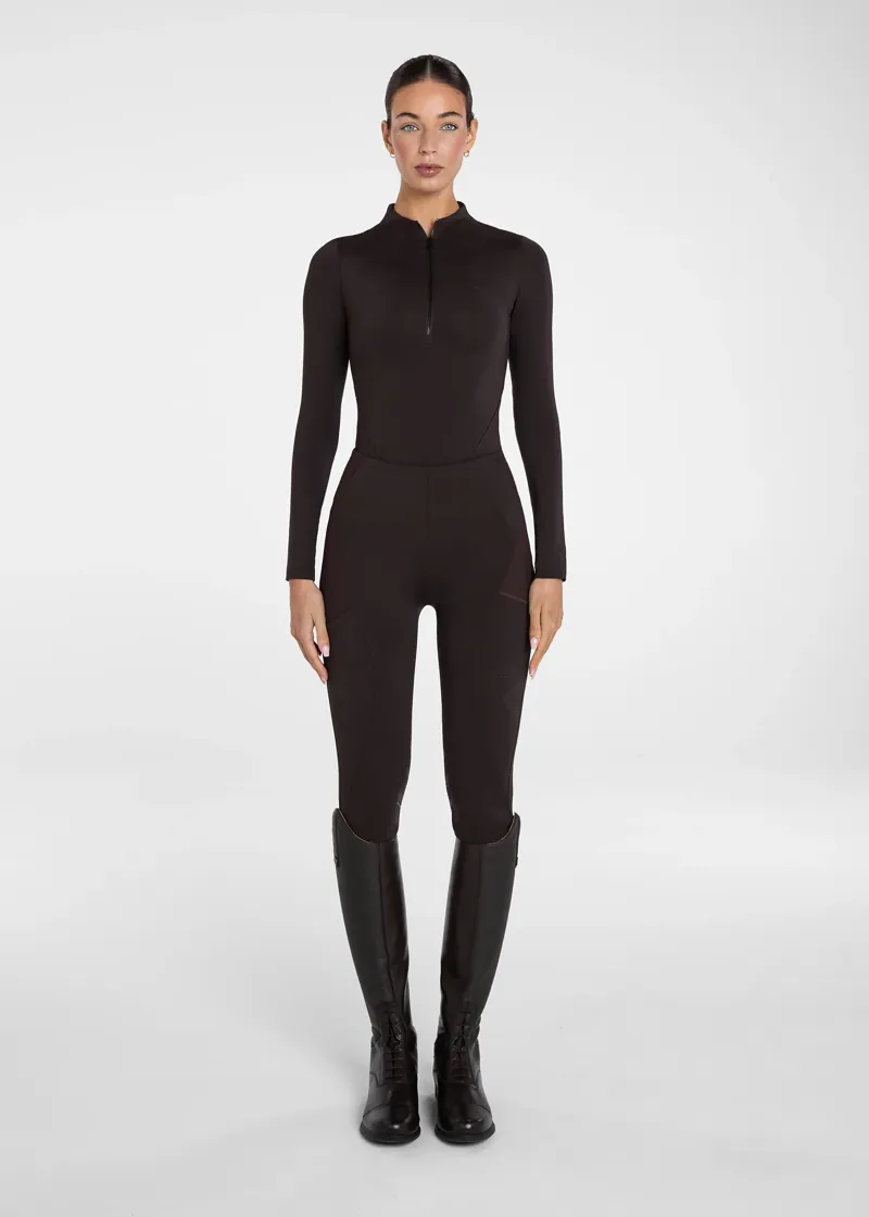 Aztec Diamond Core Leggings Knee Grip - Espresso-1