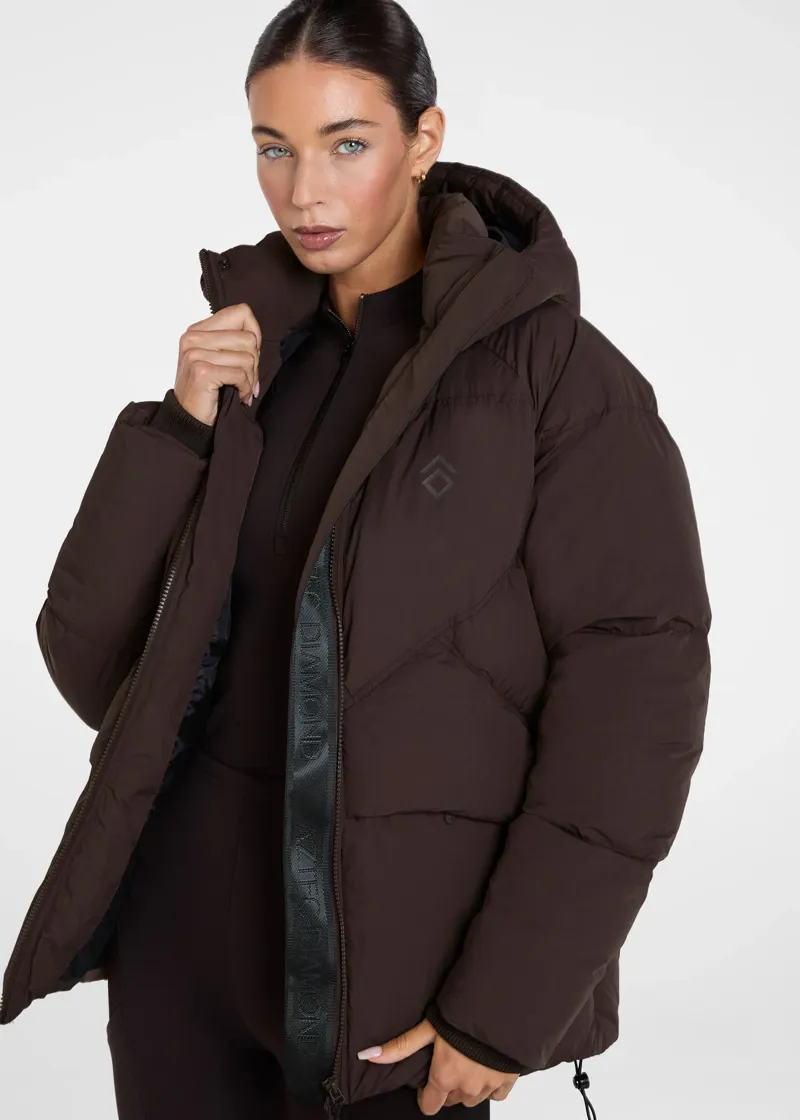 Aztec Diamond Matte Puffa - Espresso