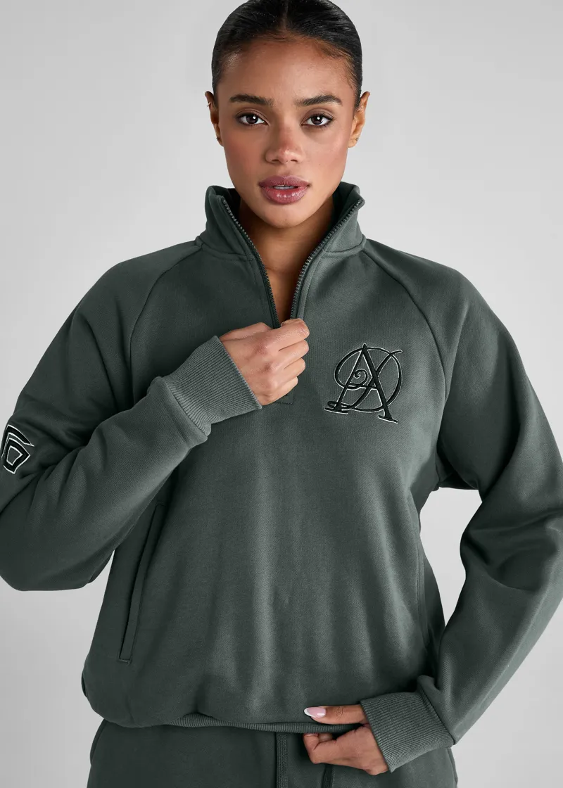 Aztec Diamond Sporting Goods Half Zip Sweater - Fern-3