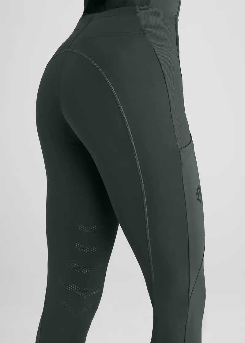 Aztec Diamond Core Leggings Knee Grip - Fern-6