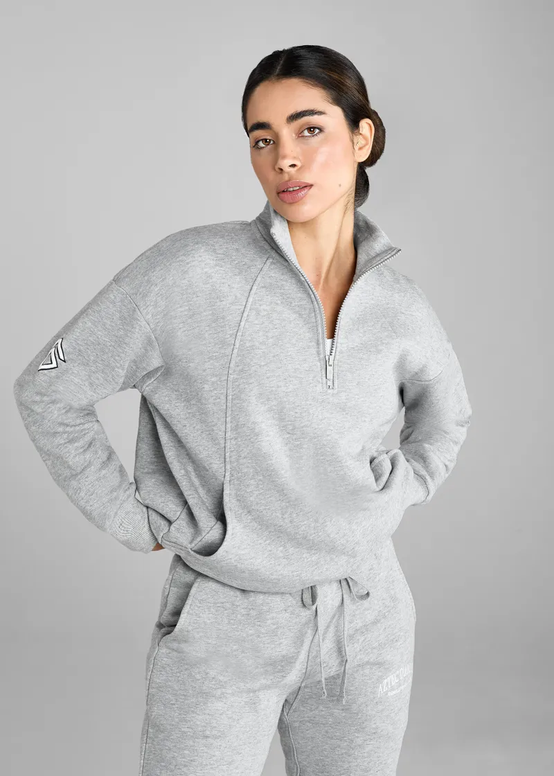 Aztec Diamond EQ Club Half Zip Sweater Grey