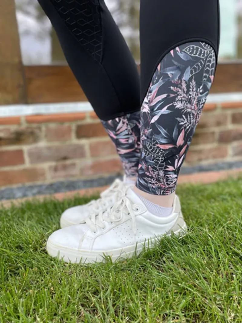 Equine Splendour Full Silicone Riding Leggings/Tights -  Black Secret Garden-3