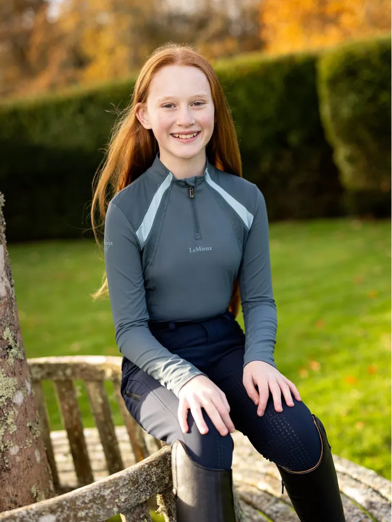LeMieux Young Rider Mia Mesh Base Layer Petrol-3