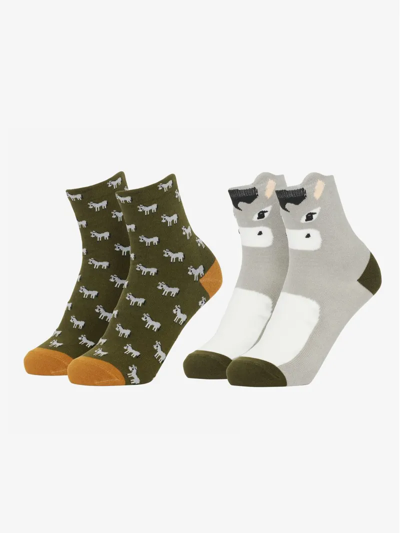 LeMieux Mini Character Socks 2pk-Donkey