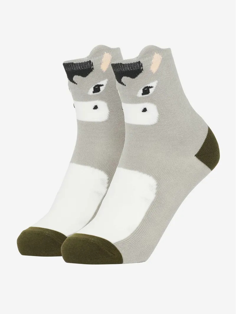 LeMieux Mini Character Socks 2pk-Donkey-1