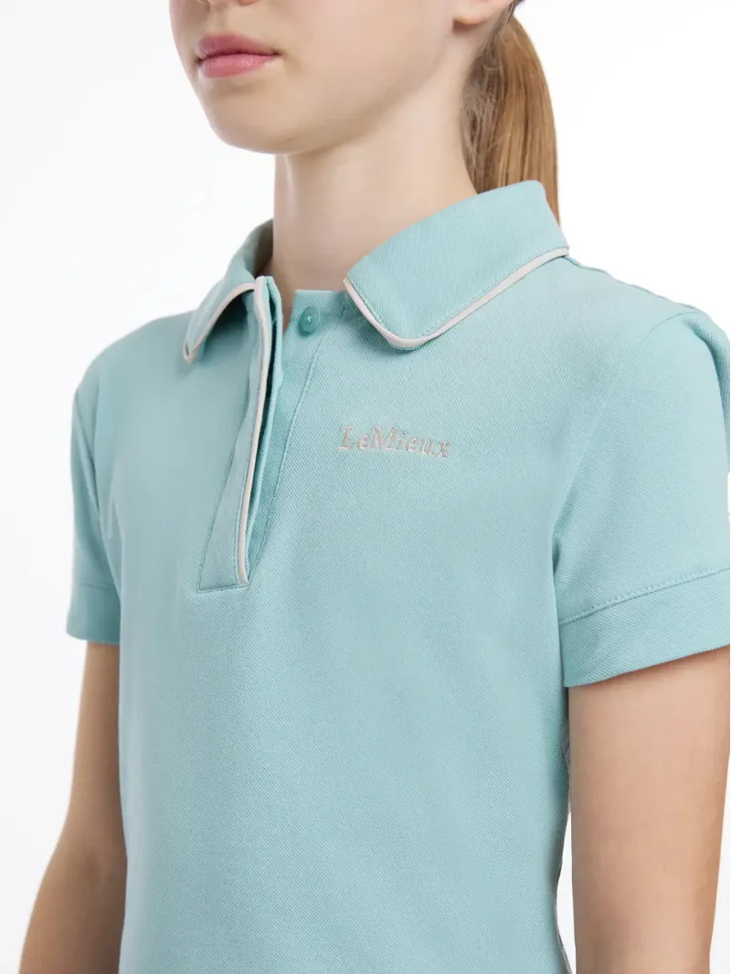 LeMieux Young Rider Polo Shirt - Aqua-1