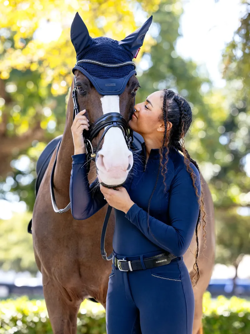 LeMieux Essence Acoustic Fly Hood Navy Large-1