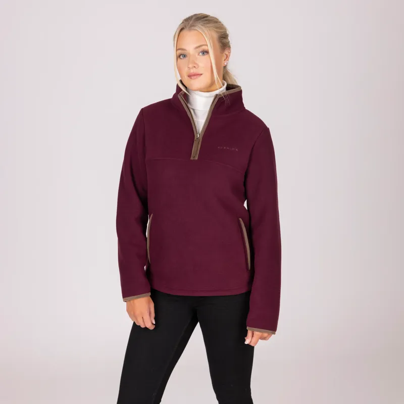 Shires Aubrion Core Half Zip Fleece - Maroon