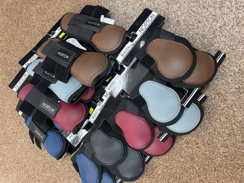 Norton Open Front Tendon Boots - Burgundy