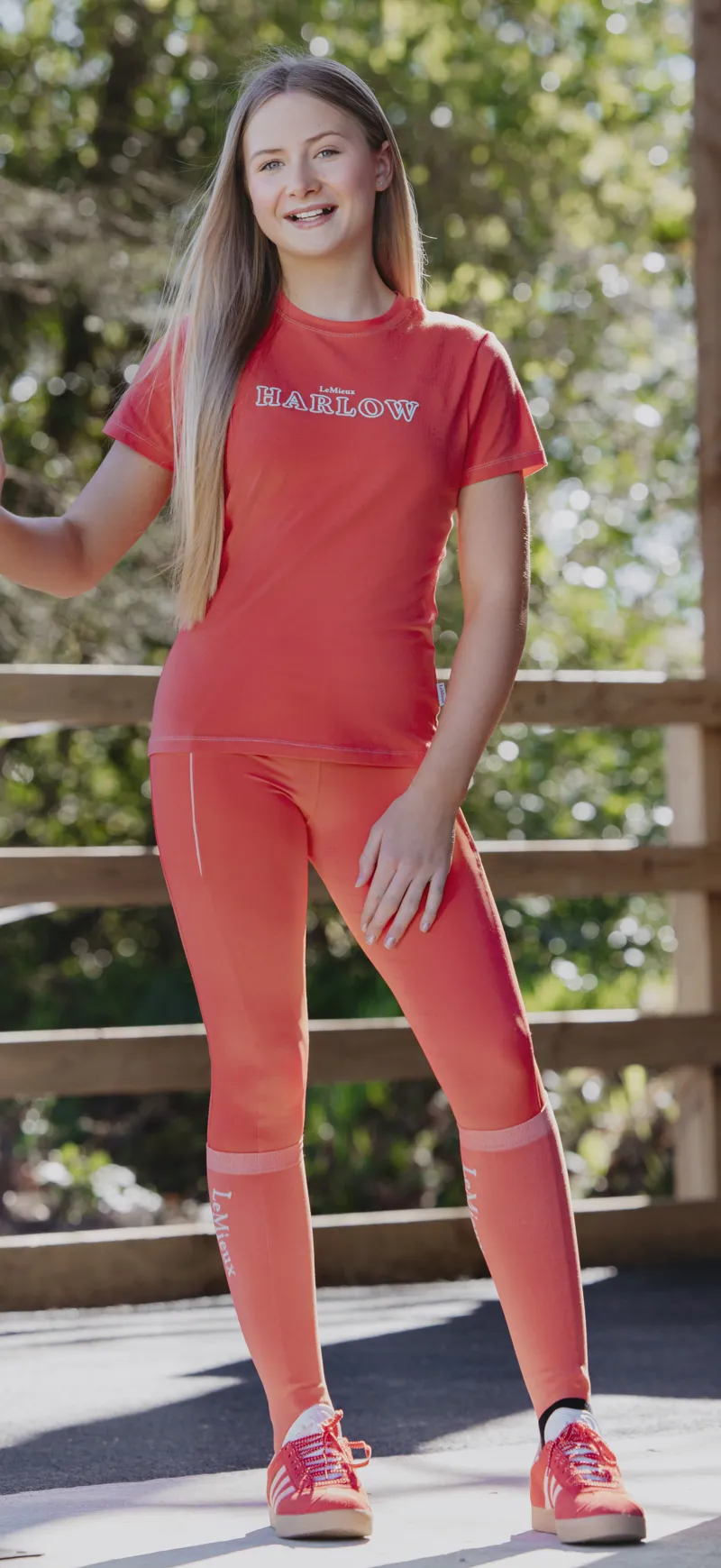 LeMieux Harlow Young Rider Orla Pull Ons Coral Crush-2