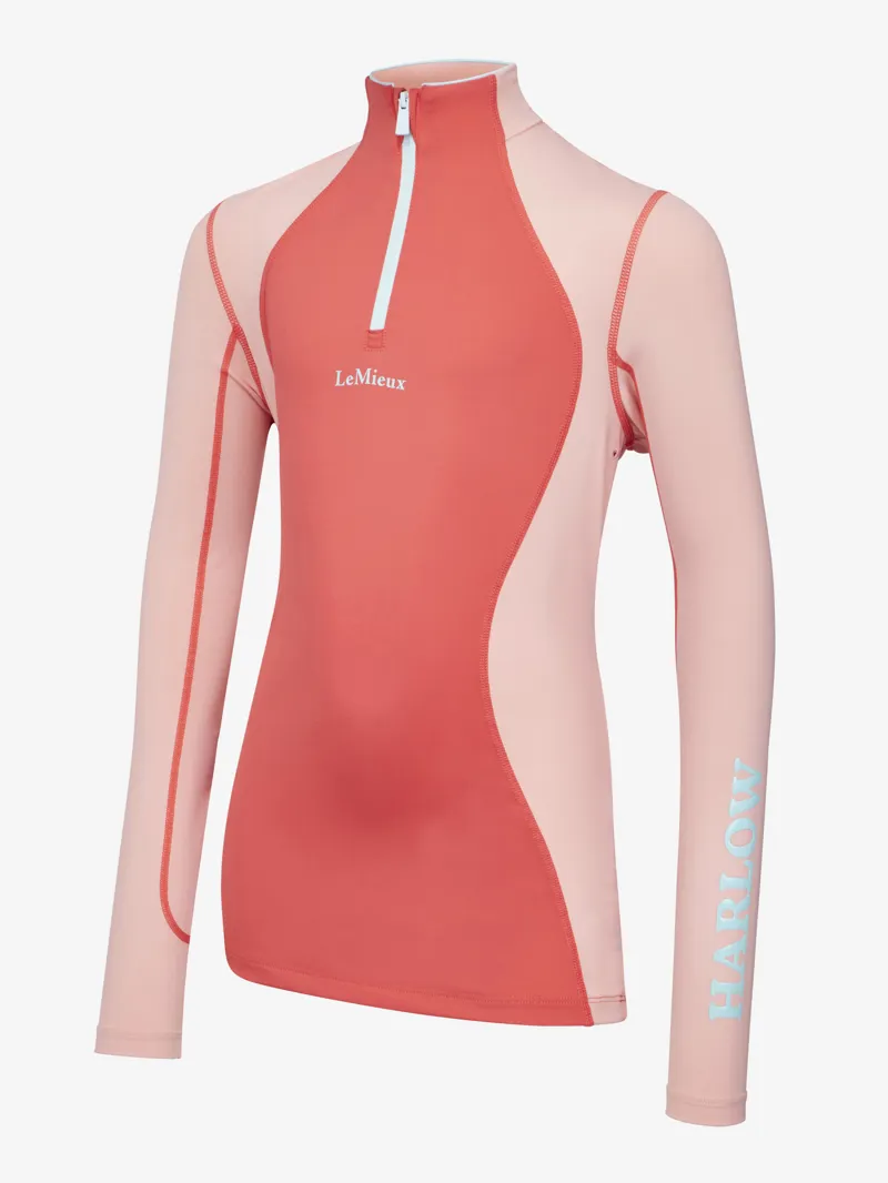 LeMieux Harlow Young Rider Long Sleeve BaseLayer Coral Crush
