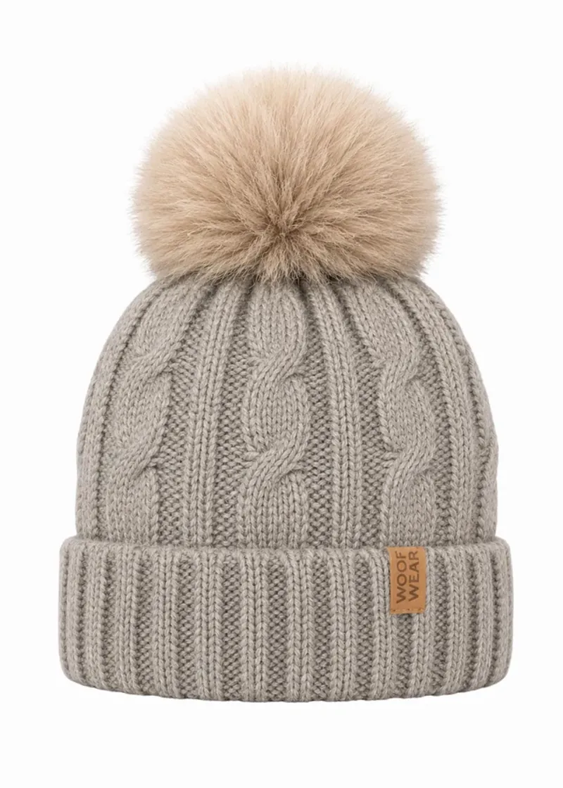 Woofwear Cable Knit Beanie - Stone-3