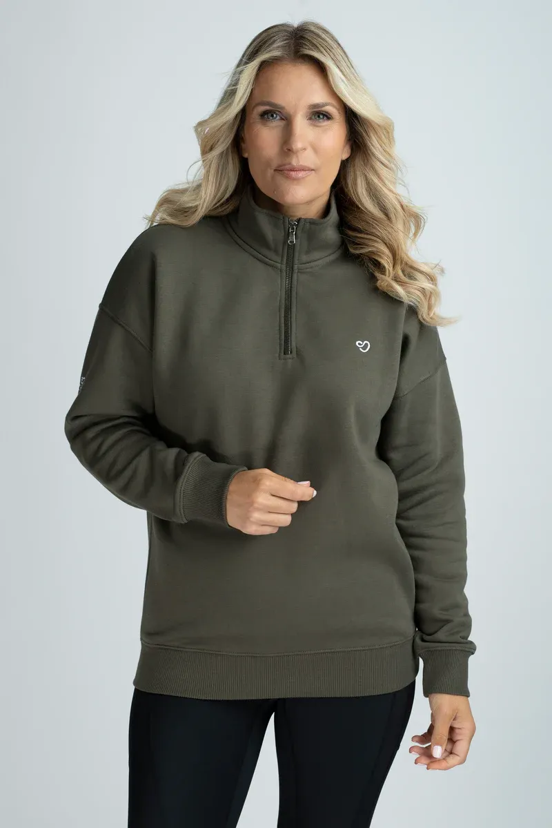 Mochara Half Zip Sweatshirt - Khaki