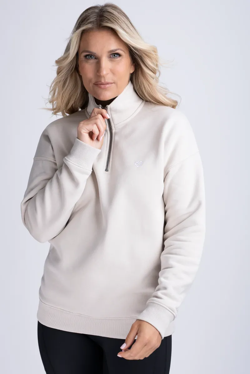 Mochara Half Zip Sweatshirt - Latte