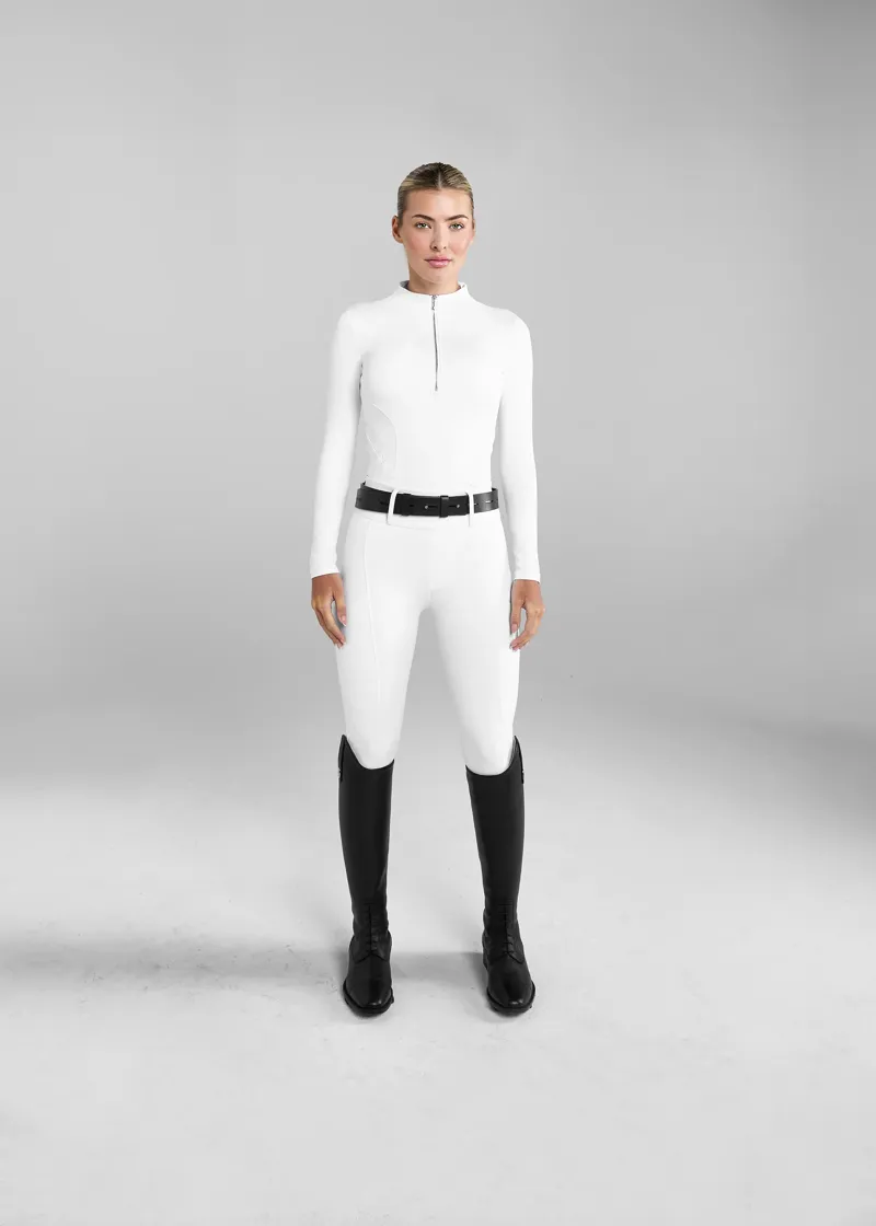 Aztec Diamond Compression Breeches Knee Grip White-1