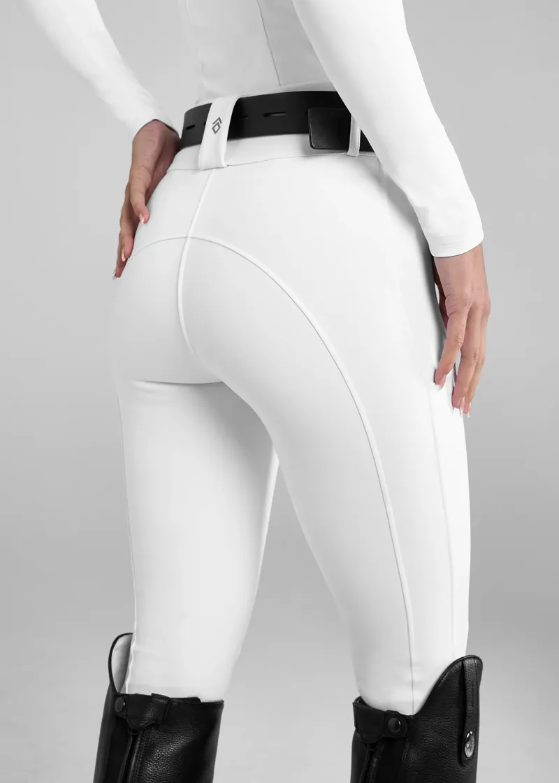 Aztec Diamond Compression Breeches Knee Grip White-3