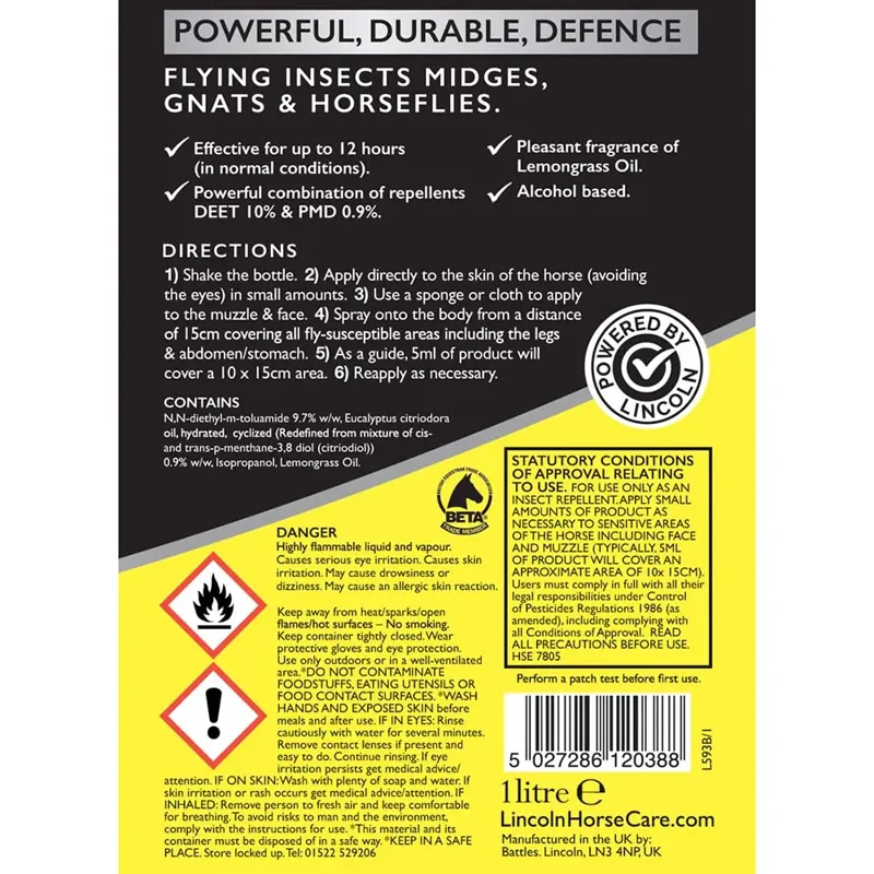 Lincoln Power Repel Fly Spray-3