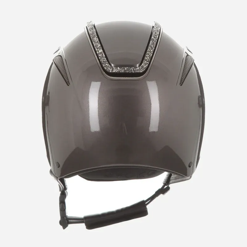Evoke Callisto Classic Peak Riding Hat Metallic Graphite/Marcasite Crystal Frame-3