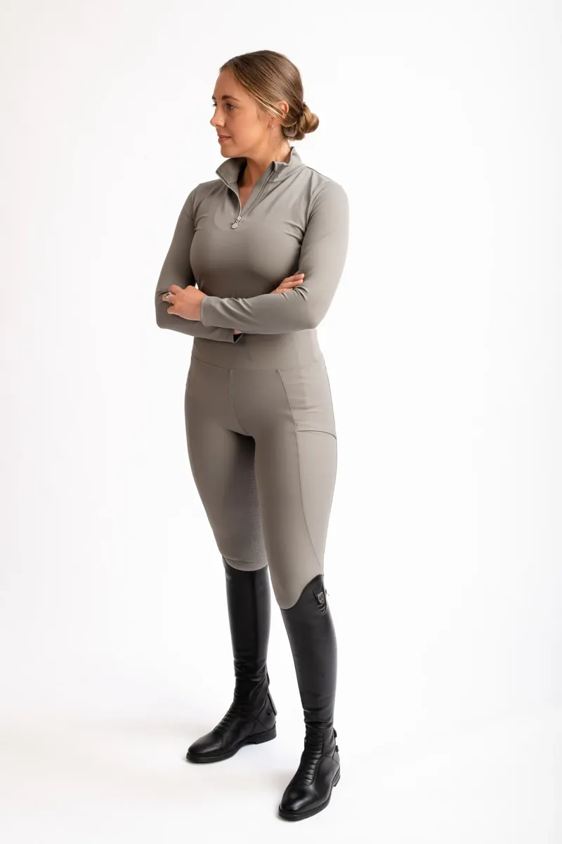 Soho Full Grip Riding Leggings - Stone-1