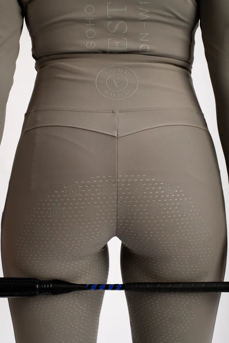 Soho Full Grip Riding Leggings - Stone-2