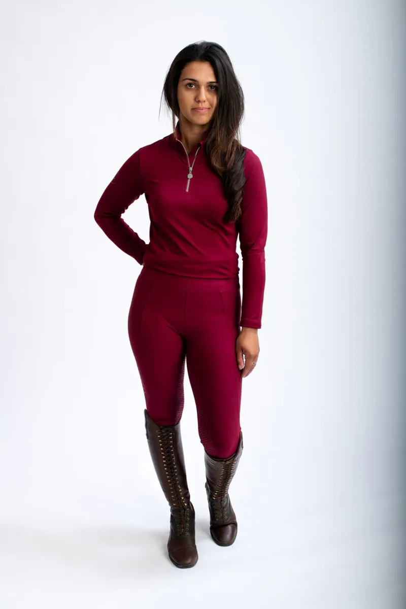 Soho Full Grip Riding Leggings - Berry-2