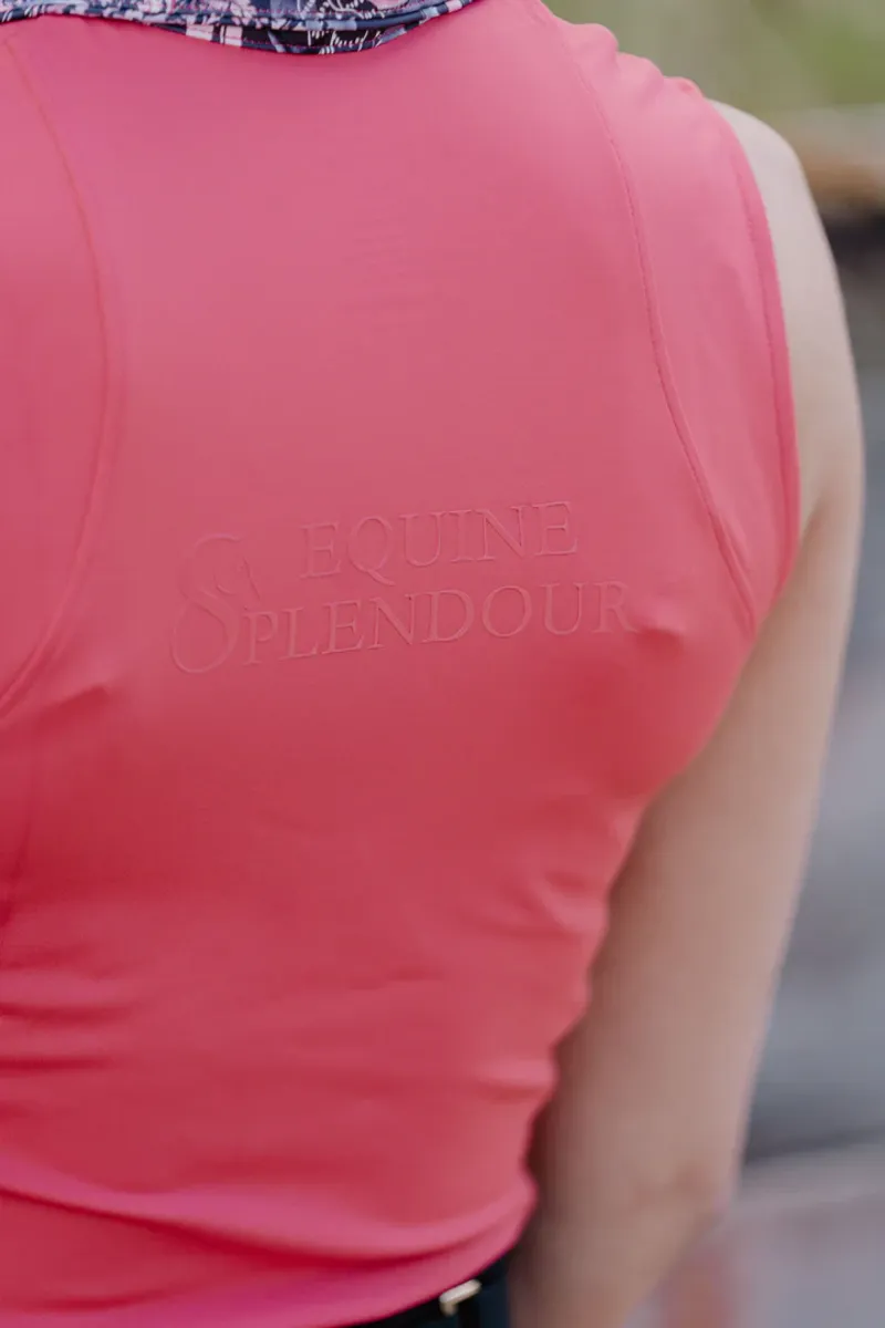Equine Splendour Sleeveless Base Layer - Pink Secret Garden-2