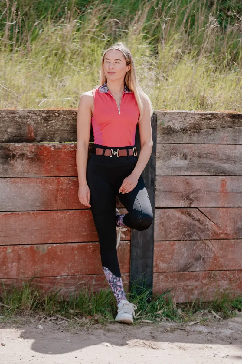 Equine Splendour Sleeveless Base Layer - Pink Secret Garden-4