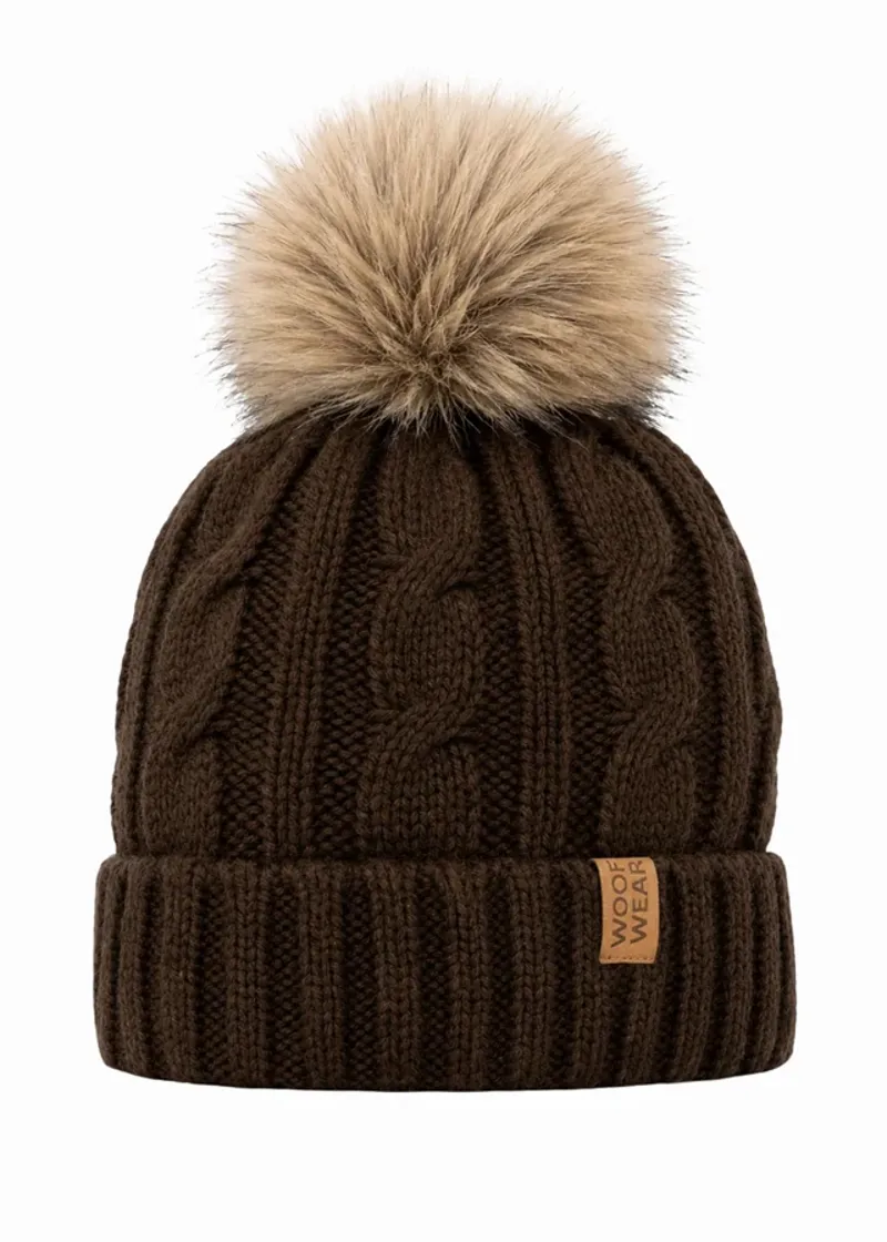 Woofwear Cable Knit Beanie - Chocolate-3