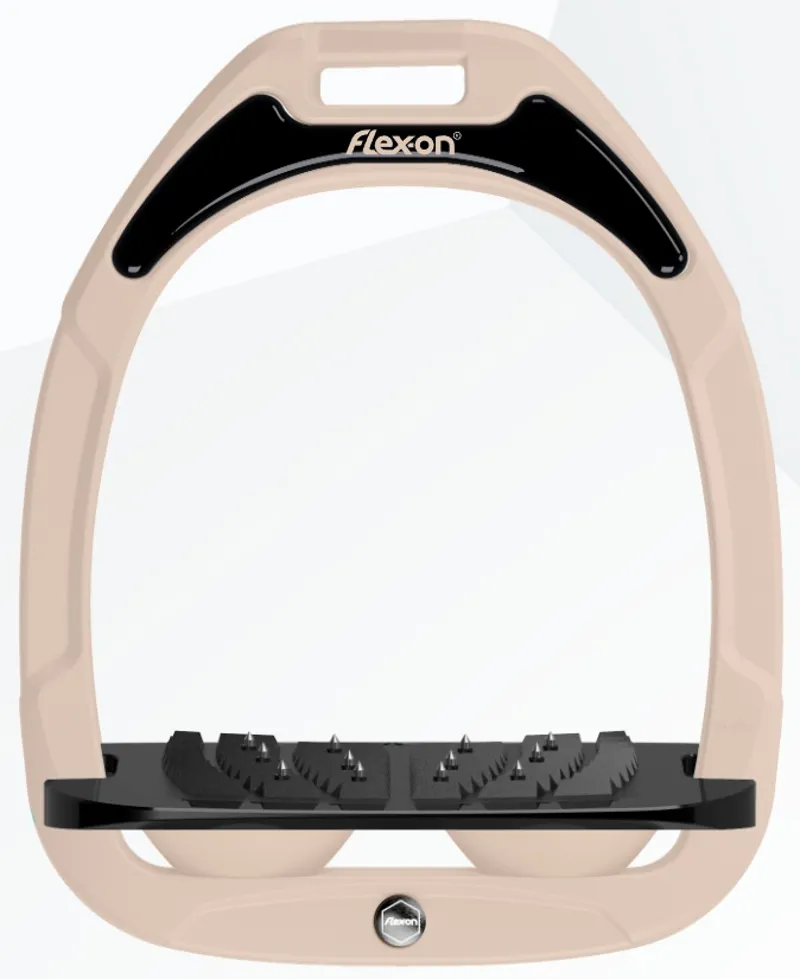 Flex-On Ultra Grip Green Compost Stirrups - Milk Shake/Black/Milk Shake