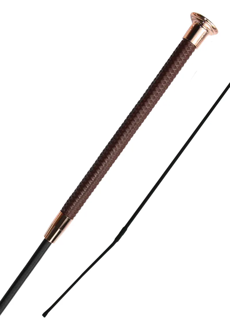 WoofWear Diamond Dressage Whip Chocolate 110cms-1