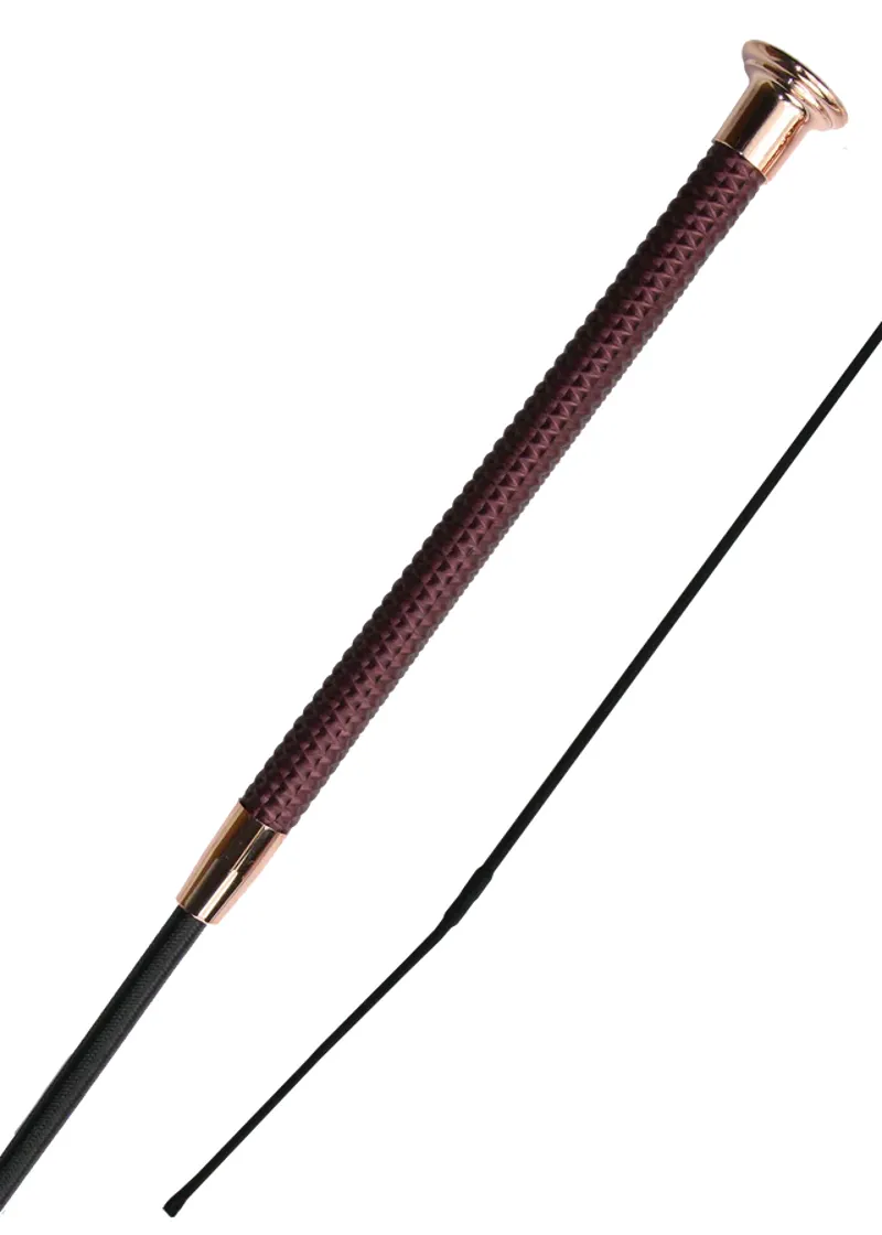 WoofWear Diamond Dressage Whip Damson 110cms-1