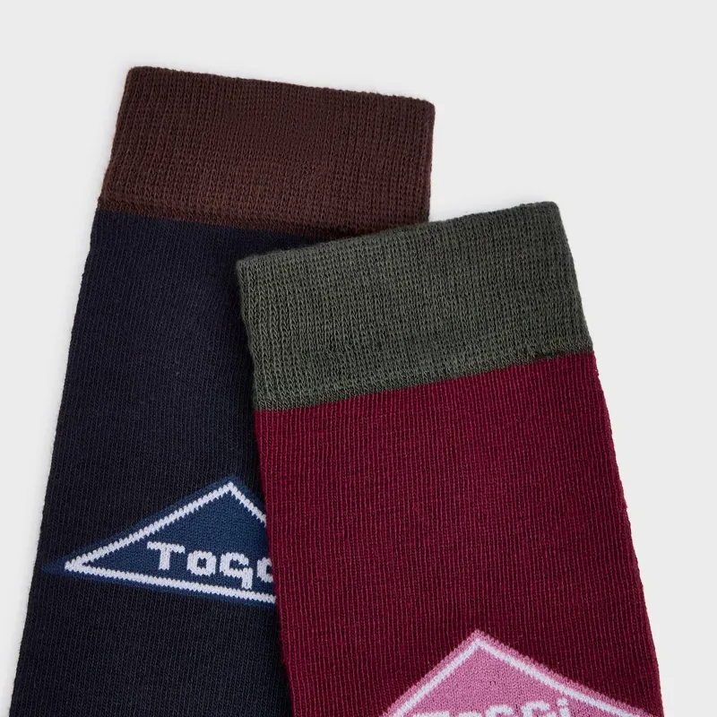 Toggi Ladies 2 pack Logo Socks 4-8 - Multi-1