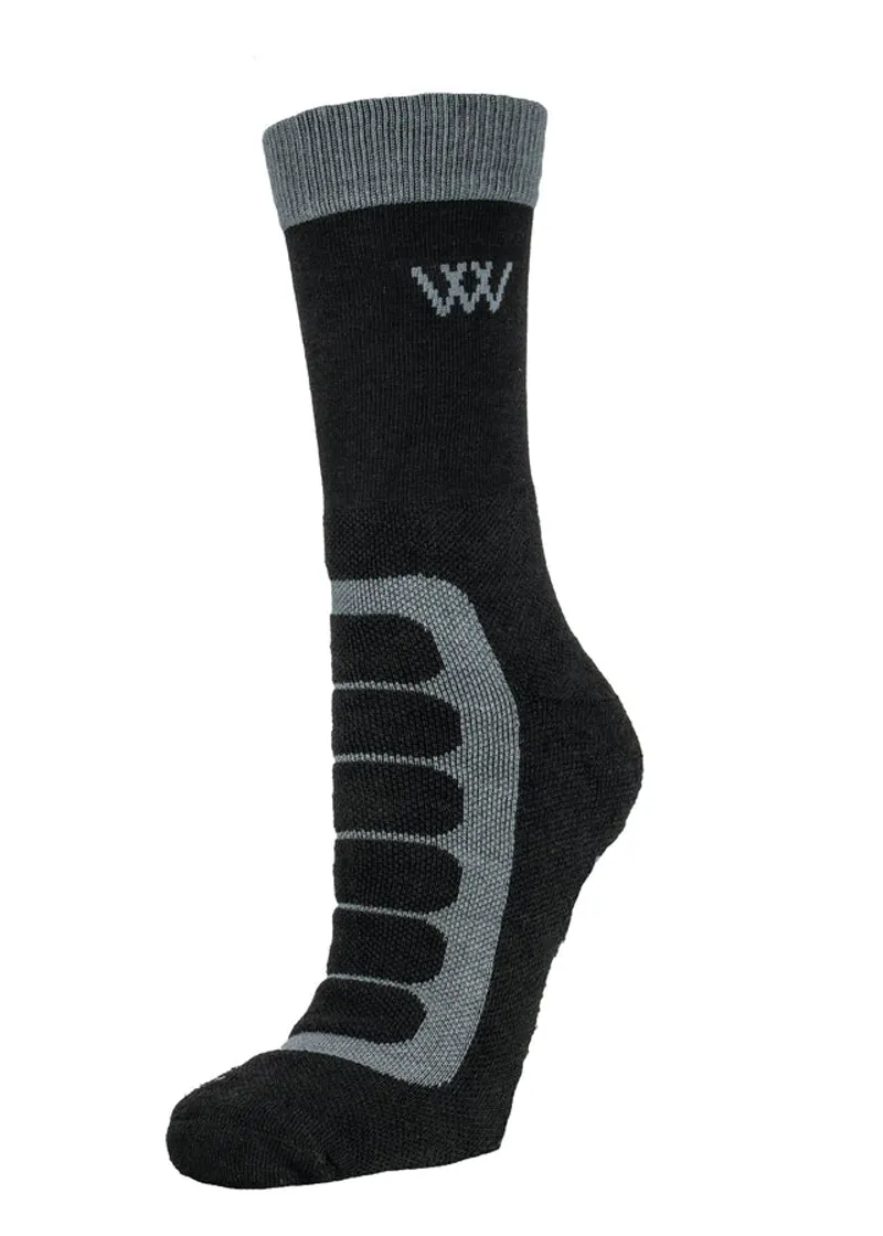WoofWear Short Bamboo Tech Riding Socks Black/Grey