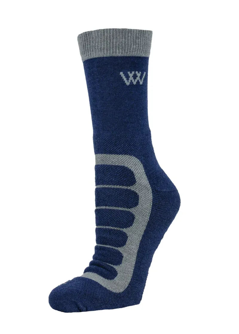 WoofWear Short Bamboo Tech Riding Socks Navy/Grey