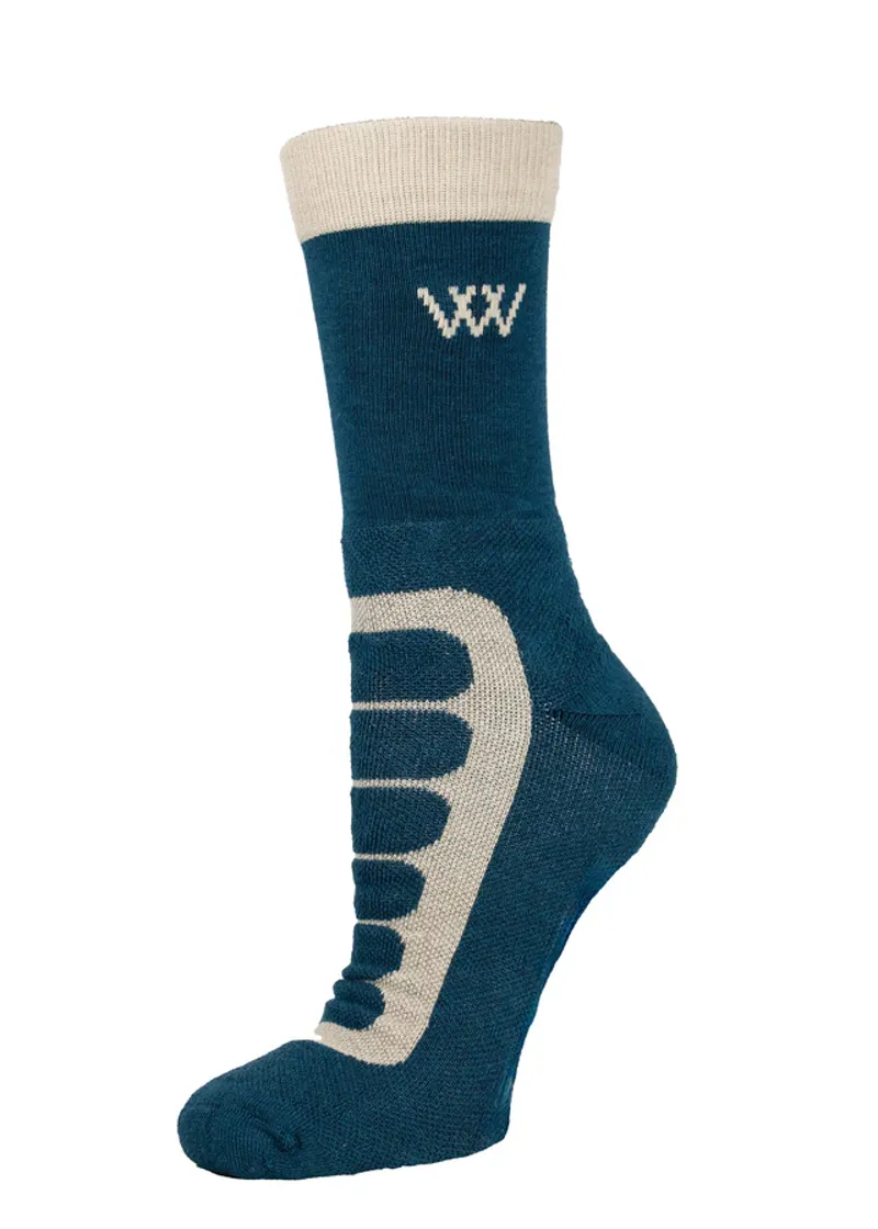 WoofWear Short Bamboo Tech Riding Socks Petrol/Stone